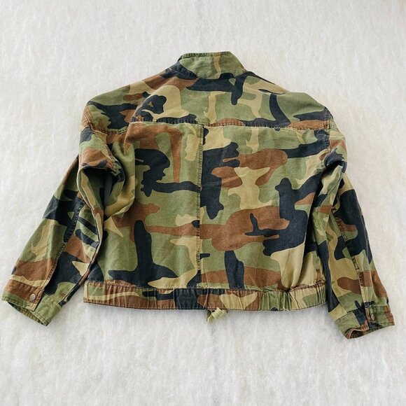 Lucky Brand Womens Green 3/4 Sleeve Regular Fit Camo Army Jacket Size Large - Picture 2 of 9
